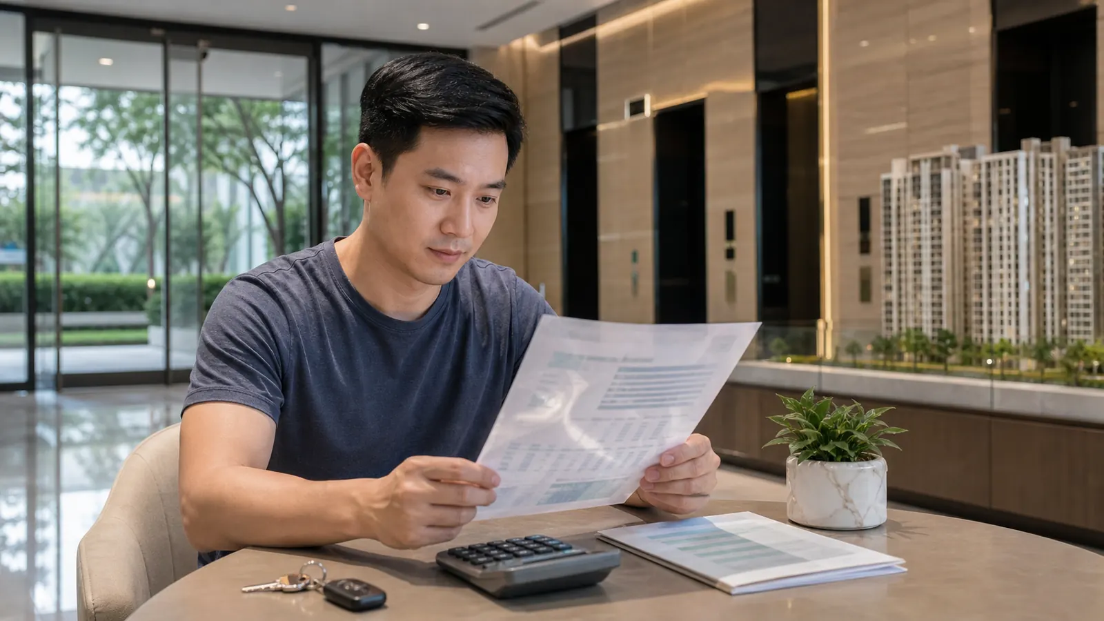 Cư dân kiểm tra phí vận hành căn hộ