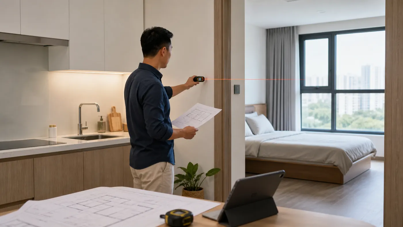Đo hiện trạng trước khi làm nội thất căn hộ